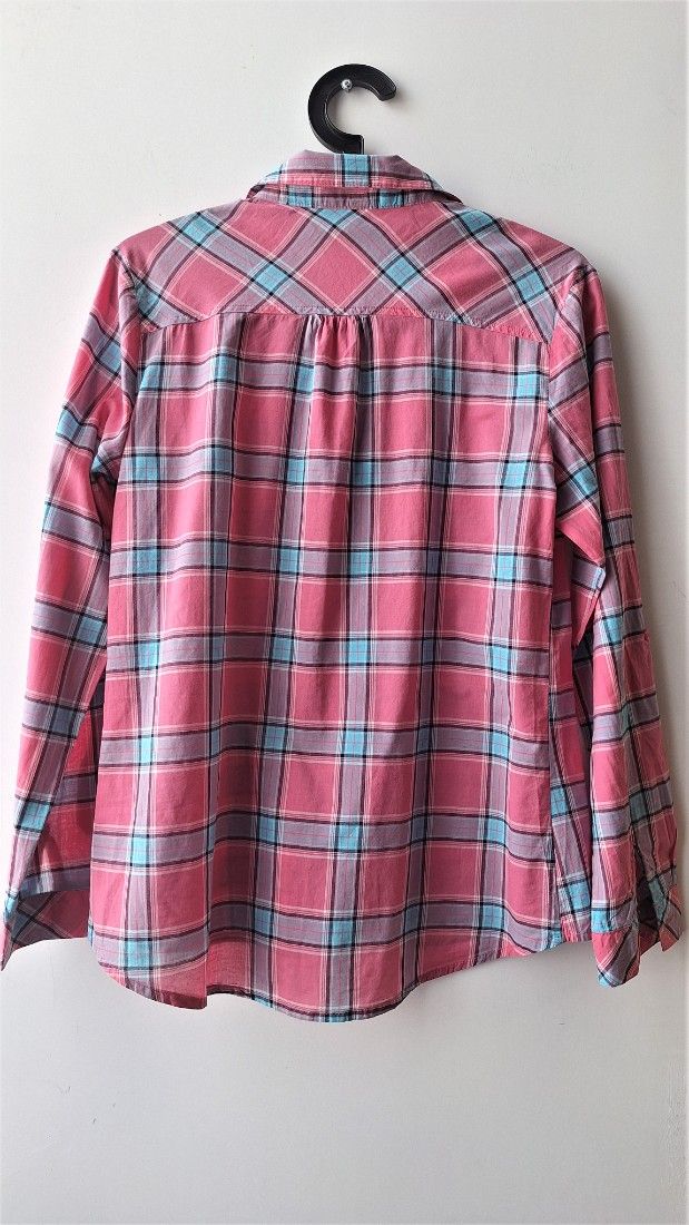 Camasa carouri roz cu turcoaz