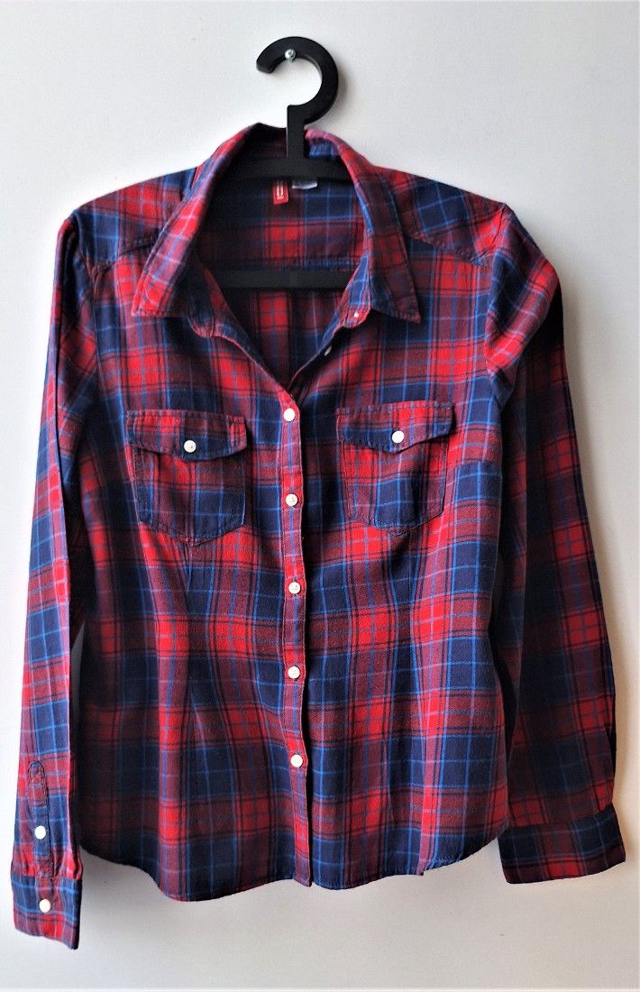 Camasa carouri rosu cu albastru