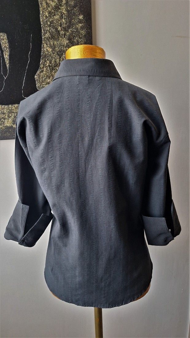 Camasa neagra office cu maneci ¾