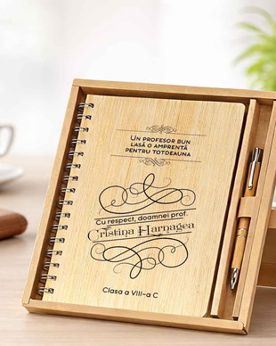 Set Personalizat Agendă și Pix | Cadou pentru Profesoară  Dedaruit