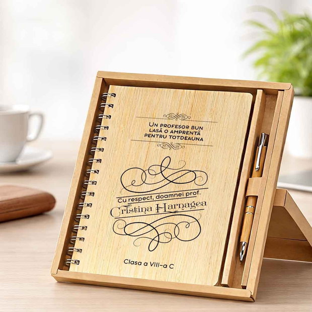 Set Personalizat Agendă și Pix | Cadou pentru Profesoară Dedaruit