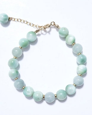 Bratara aur filat cu larimar verde, smarald si hematit