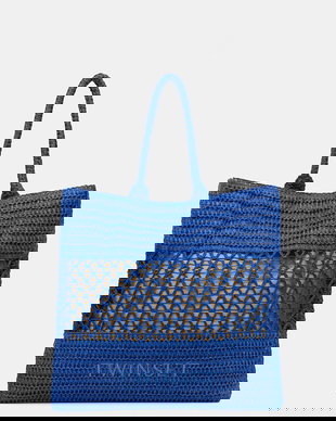 Twinset geantă de plajă pentru femei împletită