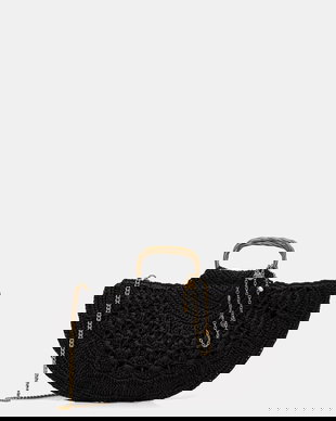 Twinset geantă croissant pentru femei împletită