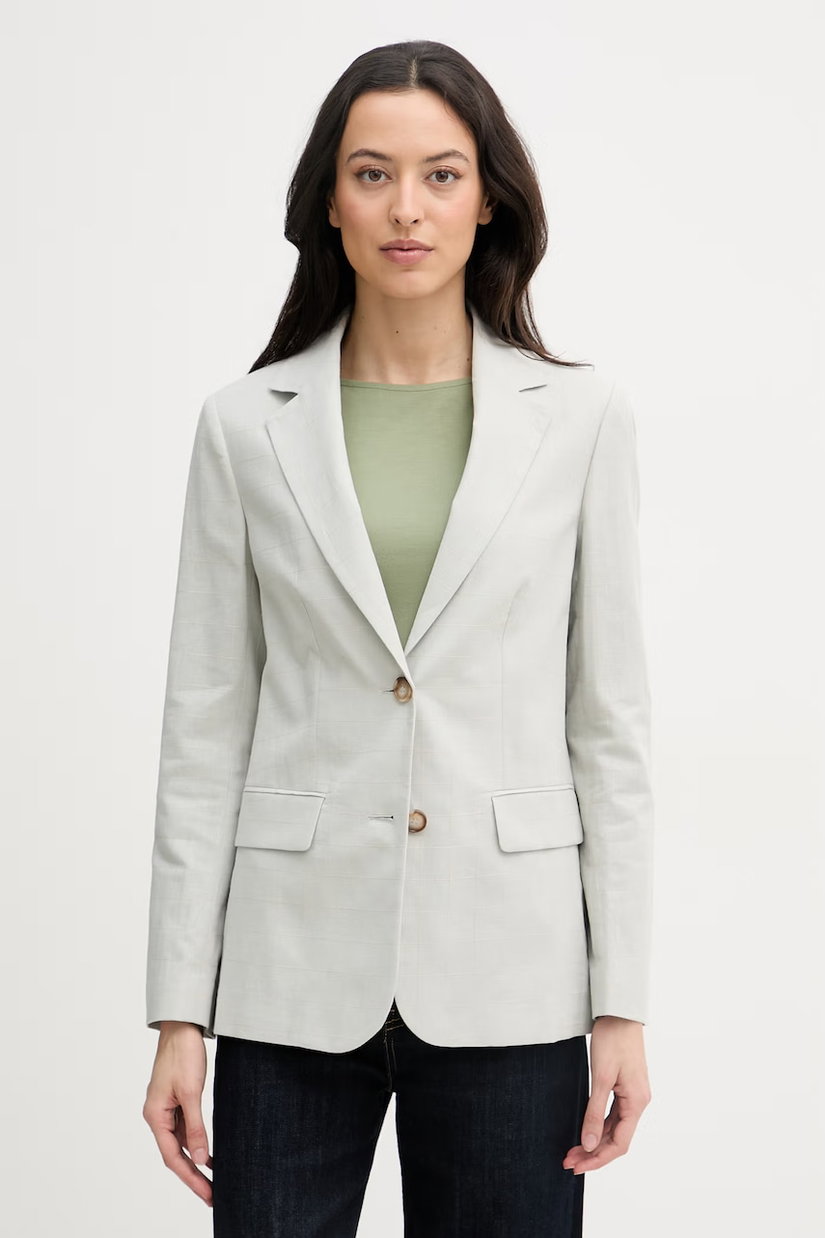 United Colors of Benetton sacou cu un singur rând de nasturi pentru femei, din in