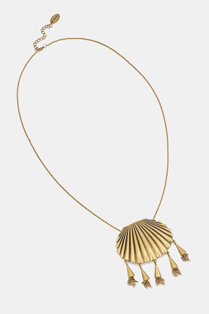 Twinset colier cu pandantiv pentru femei, din metal