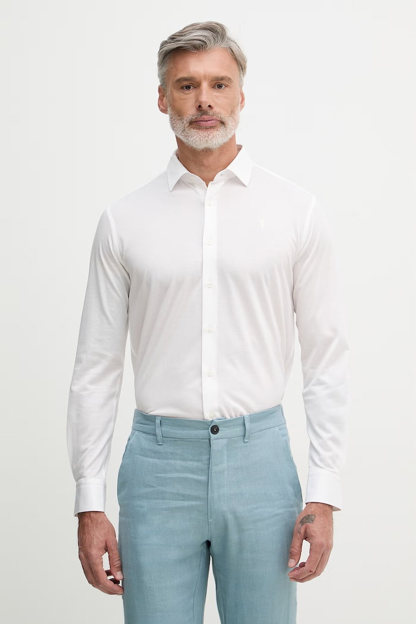 Trussardi cămașă pentru bărbați, cu bumbac