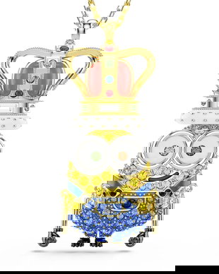 Swarovski colier cu pandantiv pentru femei placat cu aur cu cristal Swarovski MINIONS