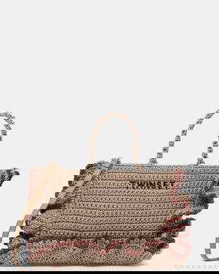 Twinset geantă crossbody pentru femei împletită