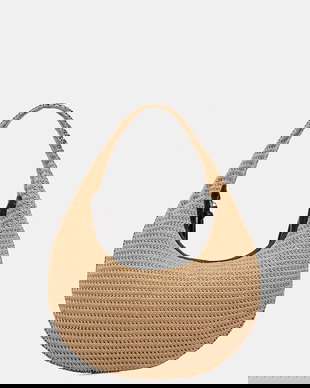 Sisley geantă croissant pentru femei împletită