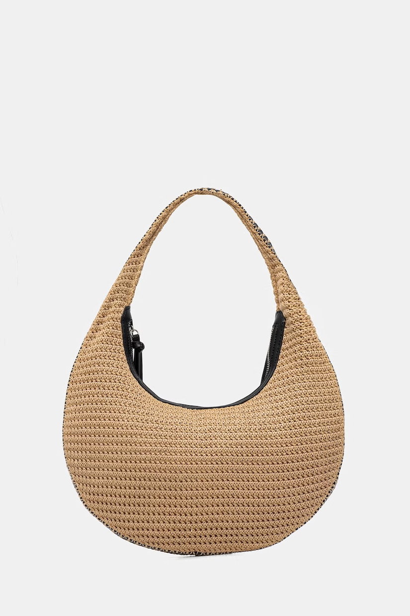 Sisley geantă croissant pentru femei împletită