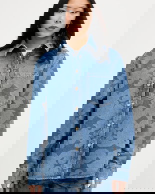 Marimekko cămașă pentru femei, din denim