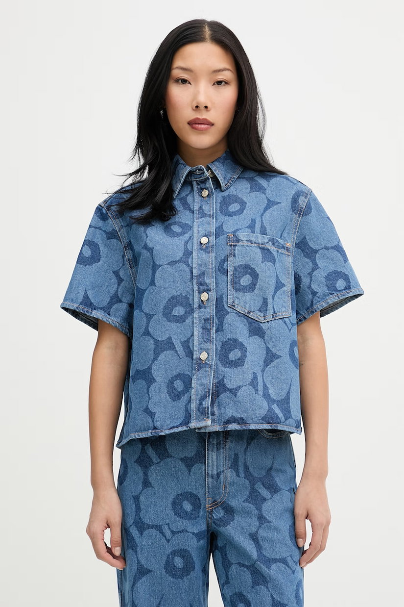 Marimekko cămașă pentru femei, din denim