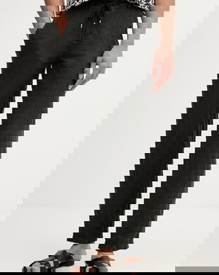 Karl Lagerfeld pantaloni straight pentru bărbați, din in