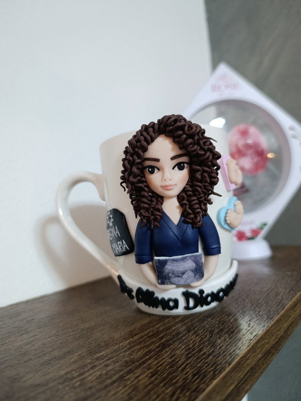 Cana medic ginecolog personalizata din fimo