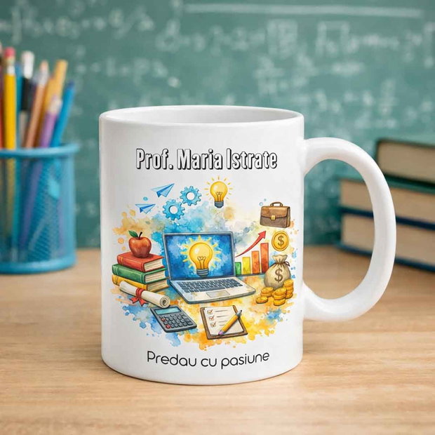 Cana Personalizata cu Nume Cadou Profesoara Educatie Antreprenoriala
