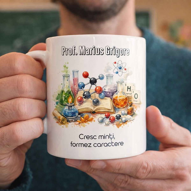 Cana Personalizata cu Mesaj - Pentru Profesorii de Chimie