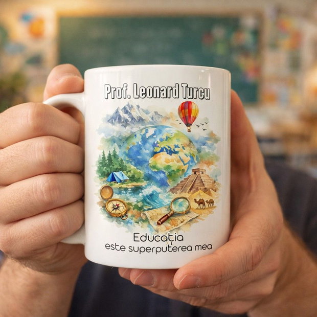 Cana cadou pentru profesori Proful de geografie