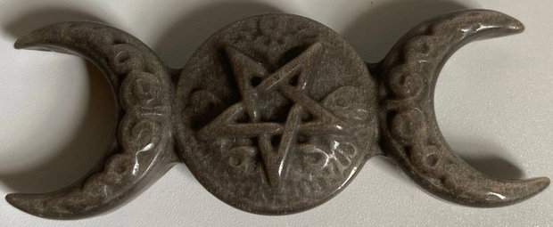 Obsidian Argintiu - Luna tripla piatra semipretioasa
