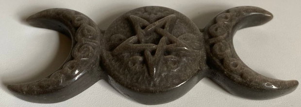 Obsidian Argintiu - Luna tripla piatra semipretioasa