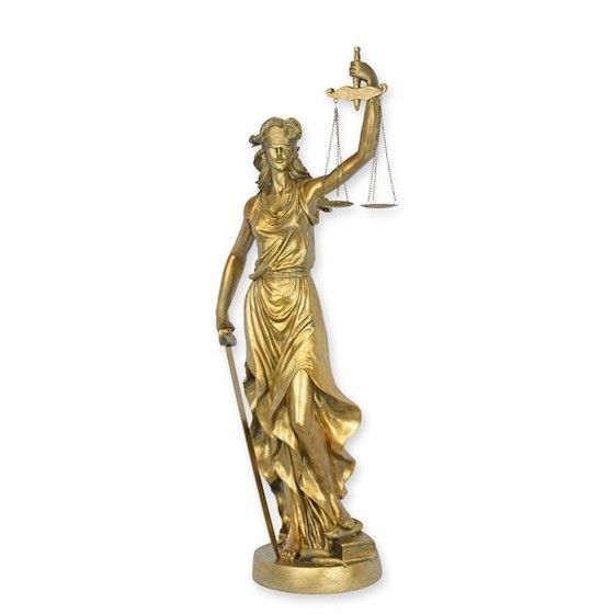 Justitia-statueta din rasini cu finisaj bronz