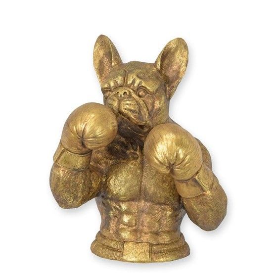 Bust buldog boxer-statueta din rasini speciale