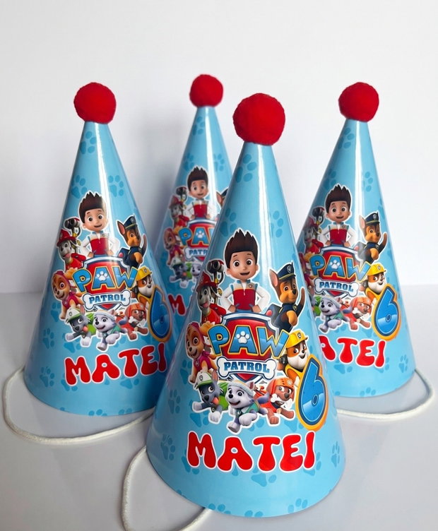Coifuri aniversare personalizate Paw Patrol nume și vârstă