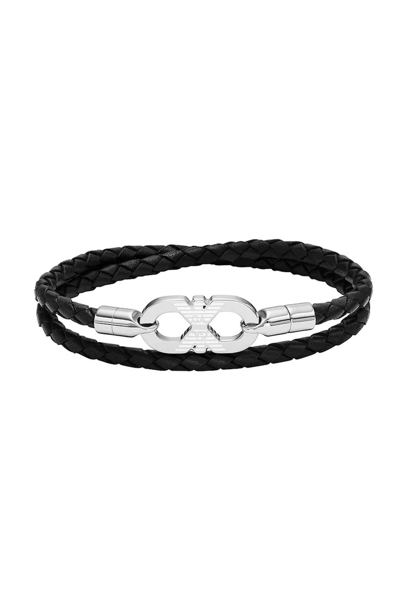 Emporio Armani brățară pentru bărbați, din piele Eagle Logo