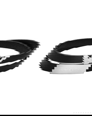 Emporio Armani brățară pentru bărbați, din piele Eagle Logo