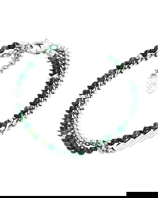 Emporio Armani brățară pentru bărbați oțel inoxidabil agat Eagle Logo