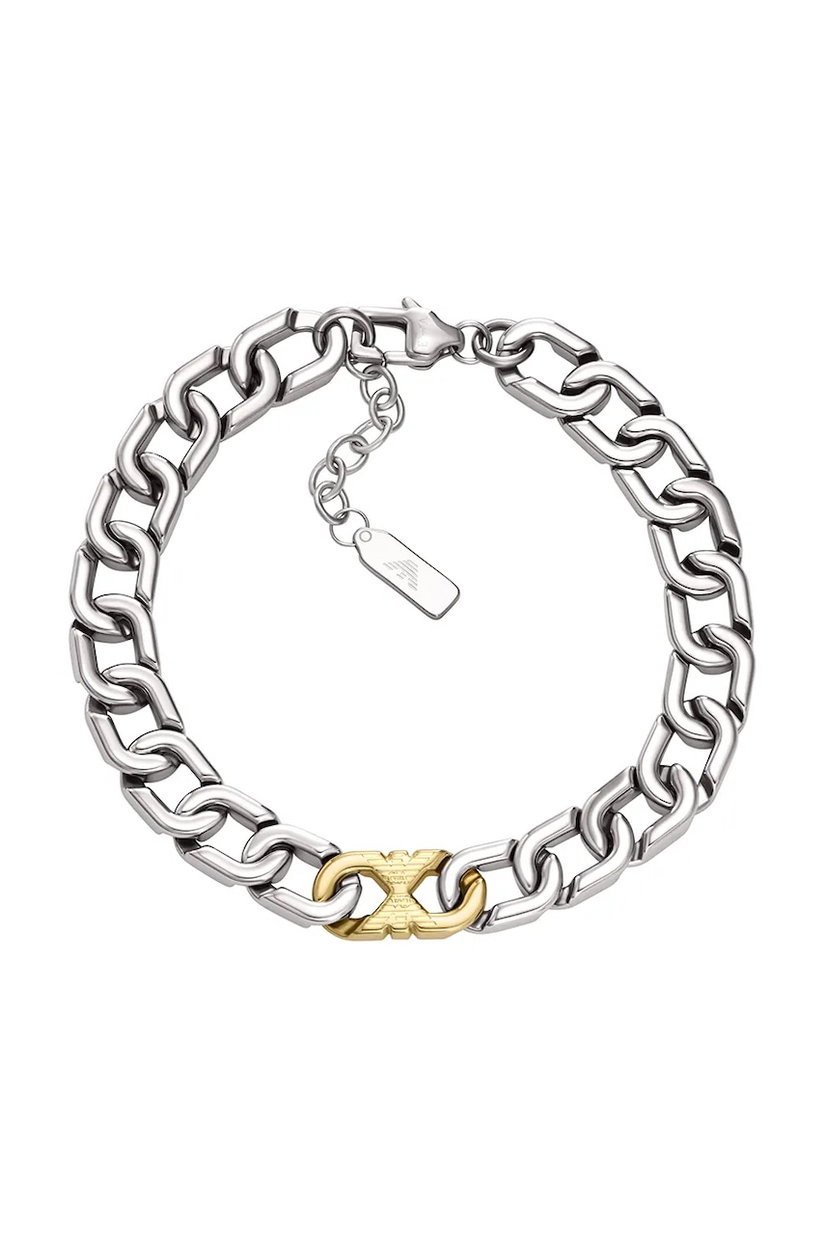 Emporio Armani brățară pentru bărbați, din oțel inoxidabil fără piatră Eagle Logo