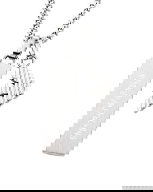 Emporio Armani colier cu pandantiv pentru bărbați, din oțel inoxidabil Eagle Logo