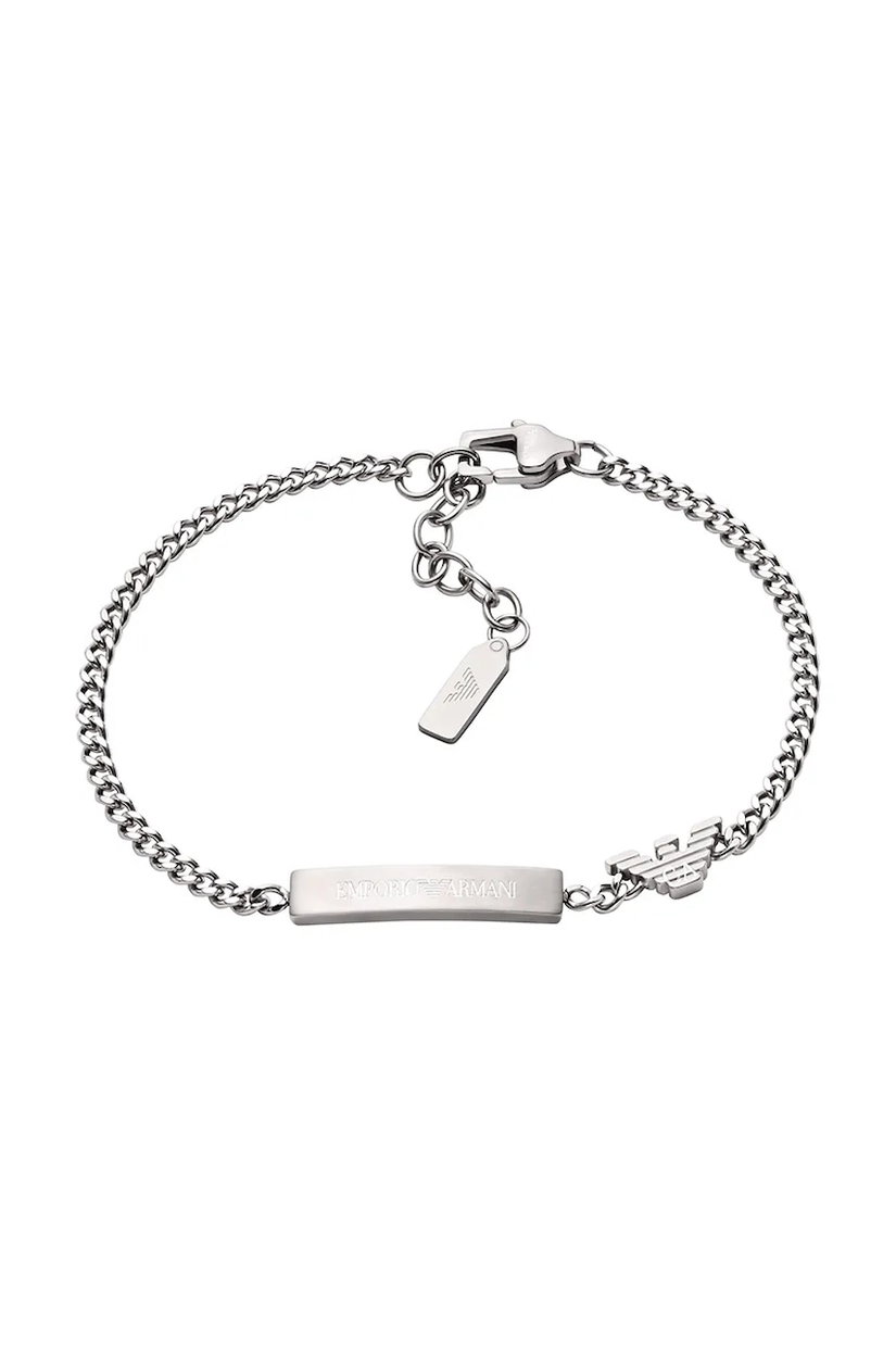 Emporio Armani brățară pentru bărbați, din oțel inoxidabil fără piatră Eagle Logo