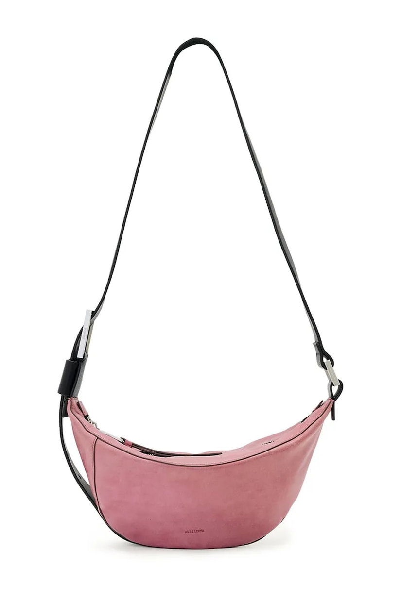 AllSaints geantă croissant de damă din piele LUNA