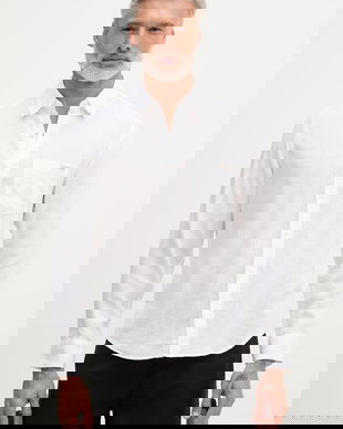 Calvin Klein Jeans cămașă pentru bărbați, din in