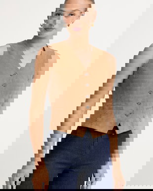 Weekend Max Mara vestă pentru femei, din piele întoarsă VETUSTA