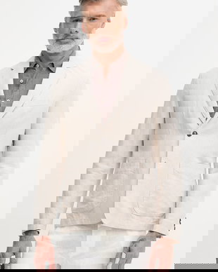 United Colors of Benetton sacou cu un singur rând de nasturi bărbătesc cu amestec de in