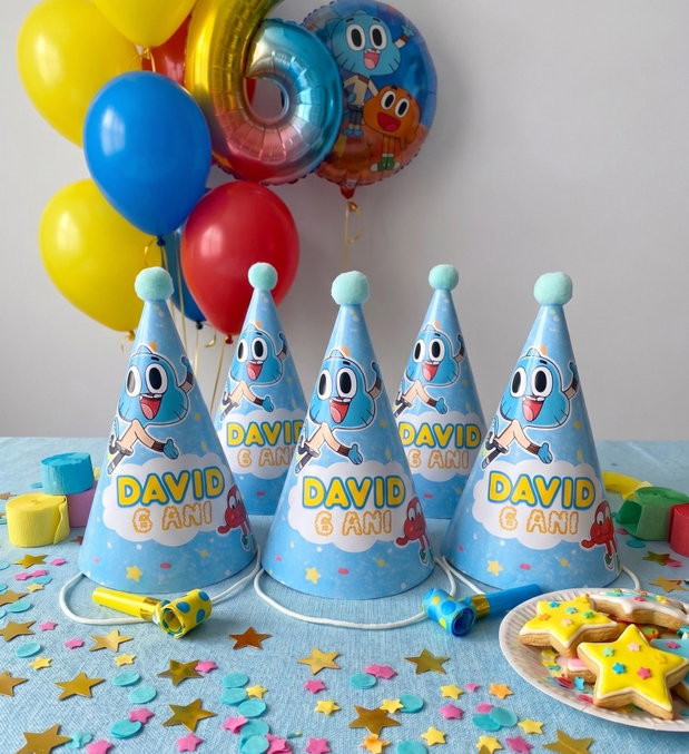 Coifuri Gumball personalizate cu nume și cifră