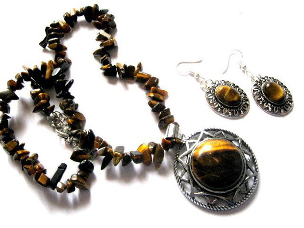 Set bijuterii cu ochi de tigru 52121