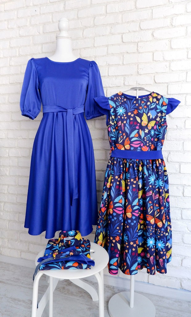 Rochie Eleganta Tafta Satinata Albastra