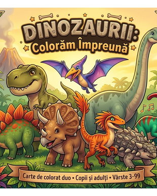 Carte de colorat - Dinozauri - Colorăm Împreună