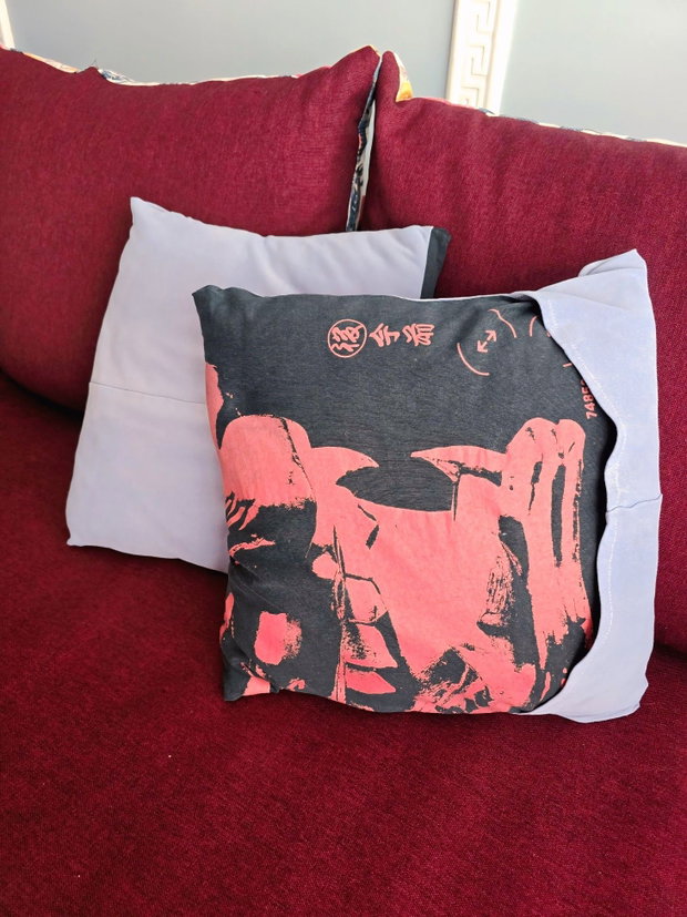 Fete de perna decorative abstracte -roz prafuit si negru-