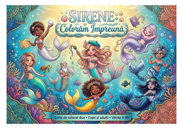 Carte de colorat - Sirene - Colorăm Împreună