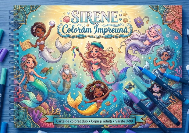 Carte de colorat - Sirene - Colorăm Împreună