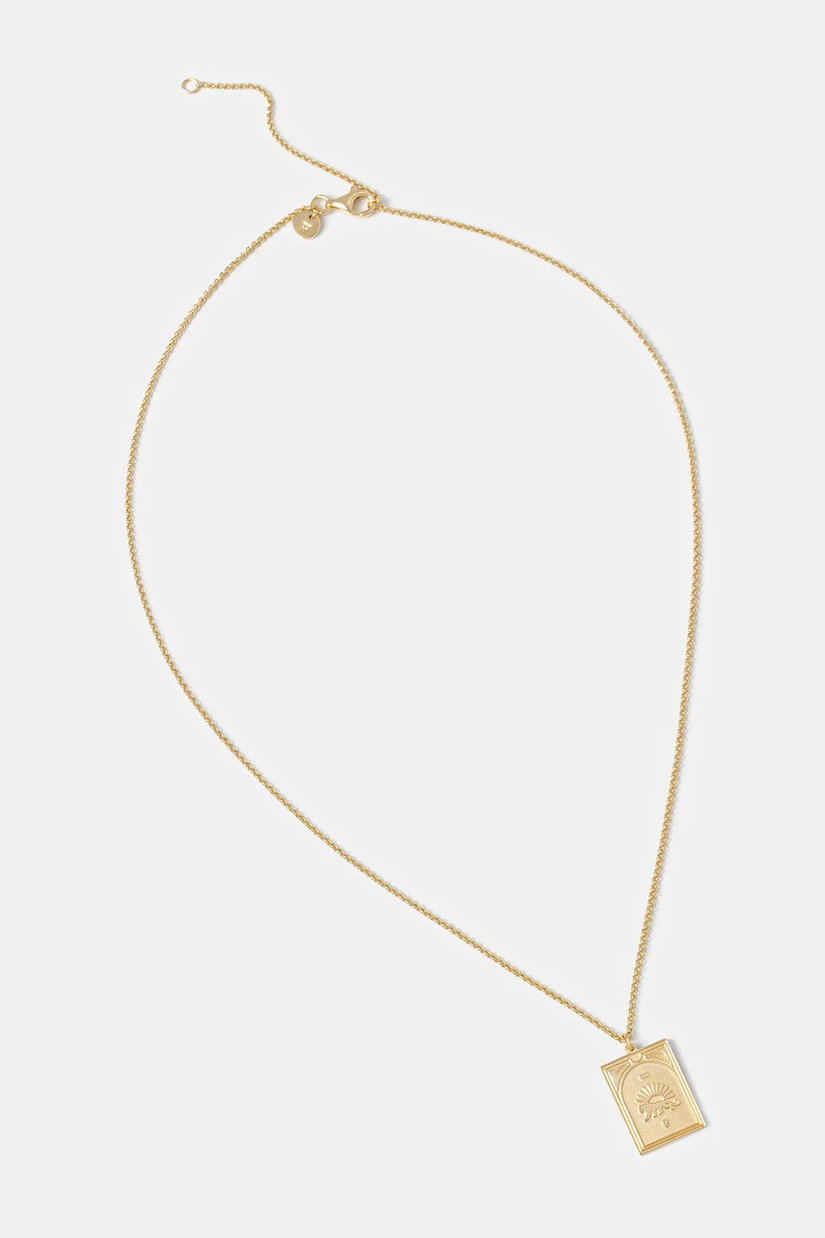 Tom Wood colier din argint placat cu aur Tarot Strength Pendant