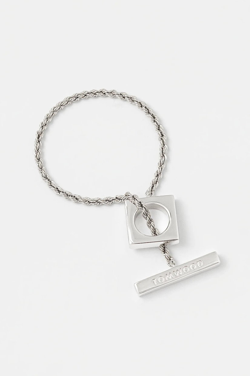 Tom Wood bratara de argint Square Rope Bracelet