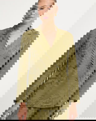 Armani Exchange sacou cu două rânduri de nasturi pentru femei, din vâscoză