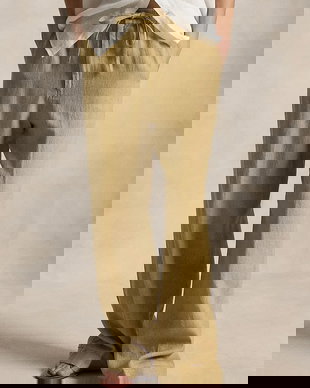 Polo Ralph Lauren pantaloni wide leg pentru femei, din in