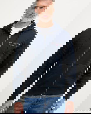 Tommy Hilfiger hanorac cu fermoar și glugă pentru bărbați, din bumbac