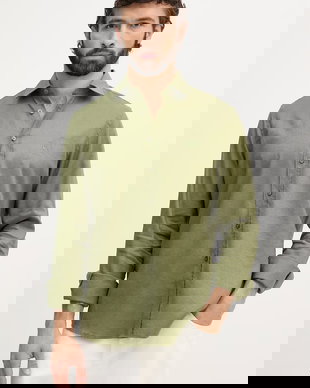 Karl Lagerfeld cămașă pentru bărbați, din in